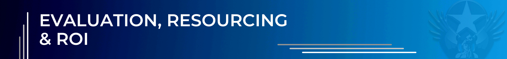 Evaluation, Resourcing, & ROI banner
